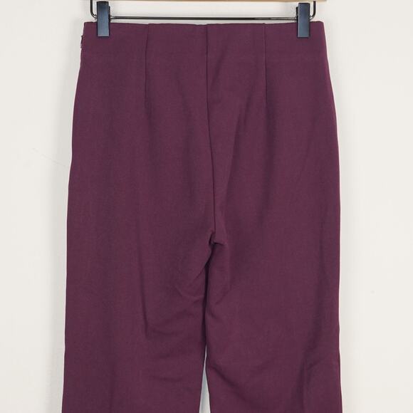 Ann Taylor High Waist Maroon Wine Purple Side Zip Pencil Pant Womens Sz 0 - Picture 4 of 11